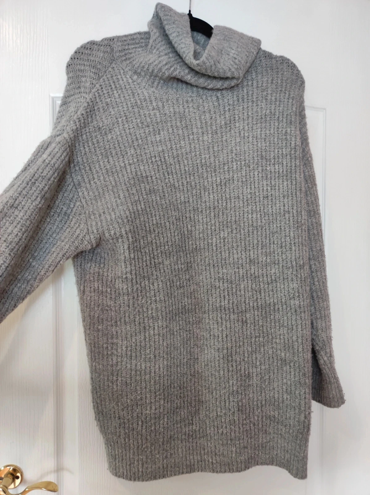 Robe pull col roulé grise